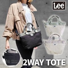 Lee リー 2WAY ヘリンボーン テープ トートバッグ ショルダーバッグ ショルダートート キャンバス コットン 帆布 レディース エンボス ロゴ