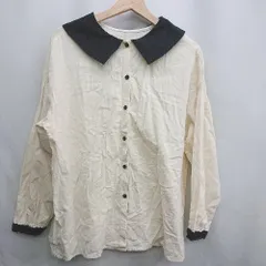 ◇ ⊂ SM2 サマンサ モスモス 襟バイカラー 長袖 シャツ サイズF アイボリー レディース E  【1412090054938】