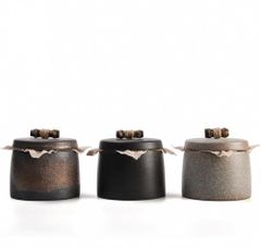 景徳鎮製　中国茶具　茶葉缶　ちゃようかん　保存缶　茶缶　茶道