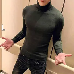 [L]春 コーデ メンズ 用 服 シンプル ファッション オシャレ 大人 かっこいい 大きいサイズ ストリート 紳士服 タートルネックセーター 韓国スタイル スリム 無地 セーター プルオーバー シャツ