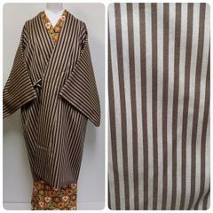 ★　美品　道中着　縞　羽織　茶色　コート　★  n647
