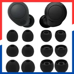 【数量限定】WF-C700n用 WF-C500 用 Sony用 WF-1000XM4用 WF-1000XM3用 イヤーチップ 快適 イヤーピース フィット感 装着感向上 水洗い可能 柔らかいシリコン製 A-Pcas S/M/L3サイズ6ペアセット ブラック (