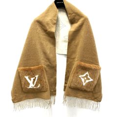 【K695】LOUIS VUITTON（ルイヴィトン）/マフラー/カシミヤ/ミンク/ストール/タグ切りあり
