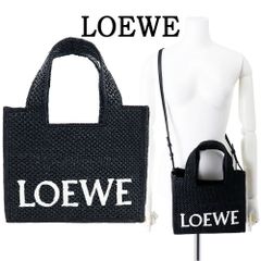 LOEWE ロエベ FONT TOTE スモール 2Way トートバッグ ショルダーバッグ ラフィア ブラック 管理番号：10821 ロエベフォント トート スモール（ラフィア） マルチカラー - ロエベ