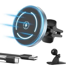 ★magsafe 車載 ワイヤレス充電器 車載磁気ワイヤレス充電器 マグセーフ 車載 急速充電 15W 磁気吸着 スマホ ホルダー スタンド クリップ式 エアコン吹き出し口用 ダッシュボード用 2in1 360度回転 片手操作
