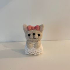 おめかしフレブルちゃん　羊毛フェルト フレンチブルドッグ 受注制作] おめかしフレブルちゃん 羊毛フェルト フレンチブルドッグ