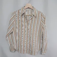 ◇ ⊂ TONAL ストライプ柄 長袖 シャツ サイズ38 オフホワイト ブラウン ブラック レディース E  【1409100056204】