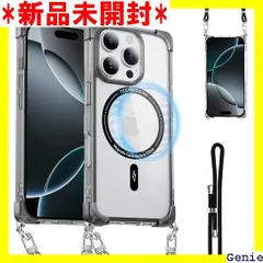 For iPhone 16 Pro Max ケース クリア ショルダー MagSafe対応 耐衝撃 iPhone 16 Pro Max スマホケース マグセーフ対応 透明 織りストラップ付き PC背面 + TPUバンパー 二層構造 アイフ ー 透ブラック 96