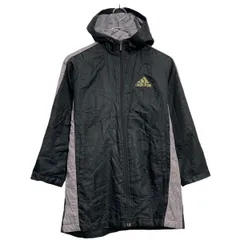 adidas ナイロンジャケット アディダス XL ブラック キッズ バッグプリント 裏起毛 フーディ 古着卸 アメリカ仕入 a702-6731のサムネイル