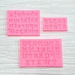 ミニアルフャベッドと数字 3個セット　シリコンモールド　シリコン型