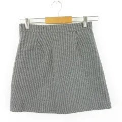 グレイル GRL インパン付き千鳥格子チェック台形スカート ミニ 白 黒 M *A357