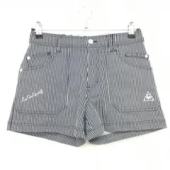 ★特価★【超美品】ルコック ショートパンツ ダークネイビー×白 ティー装着可 ロゴ刺しゅう  レディース 9(M) ゴルフウェア le coq sportif