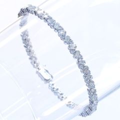 ブレスレット メンズ プラチナ ダイヤモンド 4.9カラット バゲットカット ラウンドブリリアントカット Pt900 レディース 男女兼用 テニスブレスレット 日本製 刻印入り 鑑別書付き シンプル プレゼント ギフト