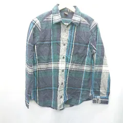 ◇ URBAN RESEARCH DOORS アーバンリサーチ チェック柄 長袖 シャツ サイズ1 グレー ブルー グリーン メンズ E  【1407180031357】