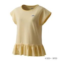 【新品】［レディース・ウィメンズ］【Lサイズのみ】prince（プリンス）吸汗速乾 半袖 テニス ウェア レディース・ウィメンズ ゲームシャツ 吸水速乾・UPF50+ シアサッカーストライプ 素材　イエロー　WS5063-072-L