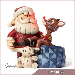 ルドルフ Santa with Rudolph in Toy Bag LED