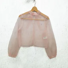 ZARA ザラ オーガンザ ブラウス オーガンジー シアー シースルー バックリボン ハイネック ピンク XSサイズ ◎_〇□☆.