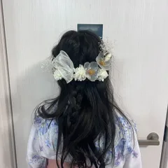 hr46　髪飾り 成人式 着物　振袖　結婚式　和装　袴　ウェディング リボン