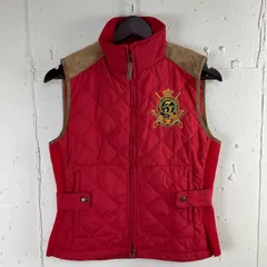 Ralph Lauren Sport ポロラルフローレン スポーツ ワンポイントロゴ刺繍 中綿 キルティングベスト レディースM 古着 レッド 赤【f231201016】