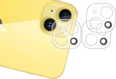 JACRON 3枚セット 対応 iPhone14 / plus/iPhone14max カメラフィルム 日本旭硝子 硬度9H 高透過率 指紋防止 気泡防止 飛散防止 キズ防止 耐衝撃 貼り付け簡単 全面保護(YCO-9CS-736)