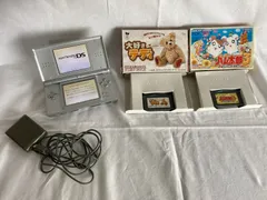 【ジャンク品】動作確認済み Nintendo DS lite 本体 シルバー 充電器付き GBAカセット2個付き