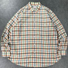 PAPAS パパス 長袖シャツ チェックシャツ ポケット マルチカラー メンズ LL 大きいサイズ