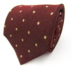 アレクサンダージュリアン ブランド ネクタイ ドット パネル柄 シルク 日本製 PO  メンズ ワインレッド Alexander Julian 【中古】