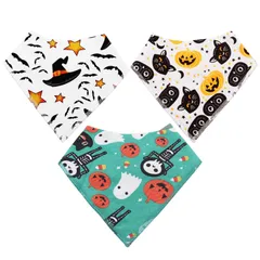 新着商品 [SRG FASHION] ベビー 三角スタイ 3枚 よだれかけ 女の子 男の子 赤ちゃん ビブ スタイセット ハロウィン Halloween 綿 授乳 離乳 口拭き おでかけ かぼちゃ ゴースト 悪魔 デビル コスプレ コスチューム