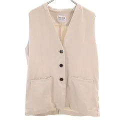 FORK&SPOON フォークアンドスプーン リネンブレンド ラチネVネック ベスト 1 グレージュ アーバンリサーチドアーズ レディース 古着