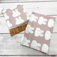 ランチョンマットと袋セット　ピンクうさぎ柄