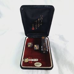 肥後象嵌　カフス　ネクタイピン　ライターセット　純金加工