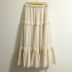 美品 24AW Diagram ダイアグラム グレースコンチネンタル チュールフリルスカート 0324321007 サイズ36 ベージュ  レディース 古着 中古 USEDのサムネイル