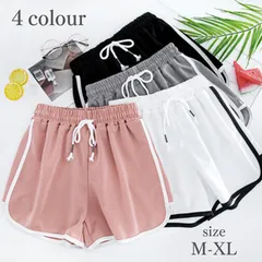 ショートパンツ【カラー：ブラック・グレー】 レディース ルームウェア ライン 部屋着 春夏 短パン スポーツウェア トレーニングウェア ジム ヨガ 運動 ピラティス