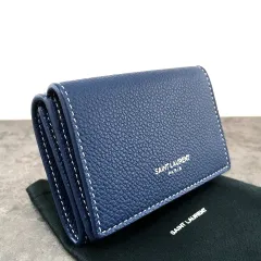 送料込み！ 未使用品 SAINT LAURENT コンパウトウォレット ブルー 526