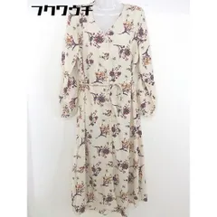 ◇ ◎ fifth フィフス 花柄 フラワー 長袖 ロング ワンピース サイズM ベージュ マルチ レディース  【中古】 【1112290003384】