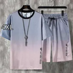 [4XL]メンズ ファッション 服 男性用 オシャレ シンプル 大人 かっこいい 大きいサイズ ストリート 紳士服 夏 冷感 半袖 T シャツ 薄手 カジュアル スポーツ パンツ スーツ セット