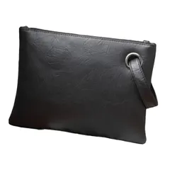 [HAPPY SUGAR] クラッチバッグ セカンドバッグ メンズ レディース おしゃれ フォーマル 結婚式 冠婚葬祭 入園入学 レザー かっこいい (ブラック) [ブラック]