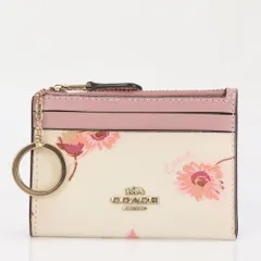 極美品 コーチ ミニ スキニー ウィズ マルチフローラル プリント レザー コインケース カードケース ウォレット レディース ELE BH19-7【中古】