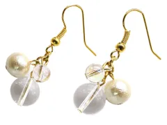 ピアス コットンパール パワーストーン 天然石(水晶)