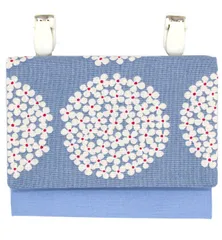 移動ポケット 女の子 あじさいブルー 移動 ポシェット クリップ付き シンプル ティッシュケース ポケット 移動 ポーチ 子供用 手作り ハンドメイド 女子 リボン 花柄 小花 お花 フラワー 花 あじさい 北欧 風 苺 ブルー ラベンダー ピンク か