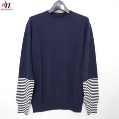 12AW 12FW uniform experiment ユニフォームエクスペリメント BORDER SLEEVE CREW NECK KNIT ウール 長袖 ボーダー 切り替え ニット NAVY 1のサムネイル