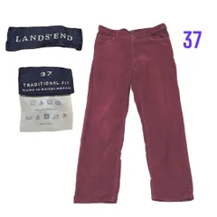 ランズエンドLANDS'END古着コーデュロイパンツw37股下76㎝赤紫色エンジのサムネイル