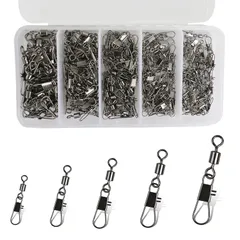 【迅速発送】SHADDOCK 釣り スイベルスナップ 耐力 スナップ付きサルカン キス釣り アジング エギング バス釣り 海釣り コネクター 仕掛け 5サイズ150個セット