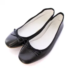 アダムエロペ Adam et Rope' 23年製 バレエシューズ フラットシューズ リボン 靴 23cm 黒 ブラック /DK ■OF