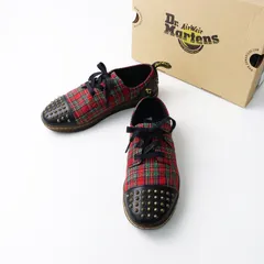 美品 ドクターマーチン Dr.Martens ALDSTUD スタッズ装飾 3ホール レースアップ シューズ UK5*24cm レッドスチュワート【2400014326123】