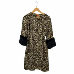 トリーバーチ TORY BURCH レオパード柄 ノーカラーラメ 袖ラビットファーコート レディース JPN：2 のサムネイル