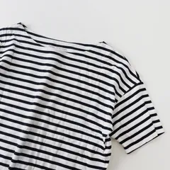 アデュートリステス ADIEU TRISTESSE コットン ボーダー 半袖カットソー/ダークネイビー トップス【2400013672559】のサムネイル