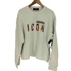 ディースクエアード DSQUARED2 23SS WHITE COTTON ICON SWEATSHIRT ホワイト コットン イコン スウェット メンズ import：M 
