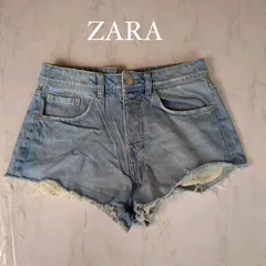 【　ZARA　ザラ　】　マイクロミニ　デニム ショートパンツ　【EUR 36】　カットオフ　切りっぱなし