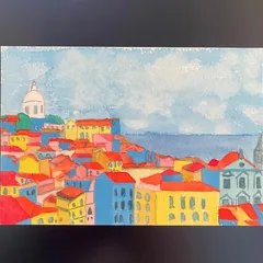 絵画　絵　風景画　水彩画　原画　オリジナル　手描き　アート　ポストカードサイズ